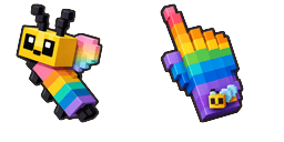 Cursor preview: Rainbow Voxel Bee - 66 - cute-cursor.com