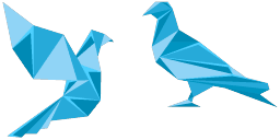Cursor preview: Origami Blue Pigeon - 1 - cute-cursor.com