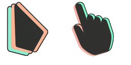 Cursor preview: Anaglyph Pastel Peach Mint - 1 - cute-cursor.com