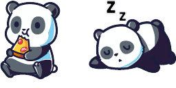 Cursor preview: Charming Panda - 1 - cute-cursor.com