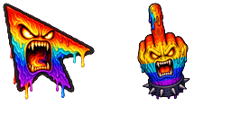 Cursor preview: Rainbow Degenerate - 1 - cute-cursor.com