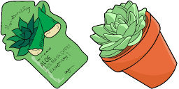 Cursor preview: Aloe Succulent - 36 - cute-cursor.com