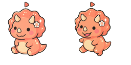 معاينة المؤشر: Coral Triceratops Bloom Cursor - 65 - cute-cursor.com