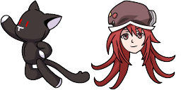 Cursor preview: The World Ends with You: Shiki Misaki and Mr. Mew - 66 - cute-cursor.com