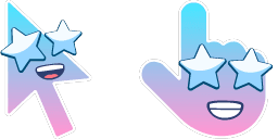 Cursor preview: Star-Struck Face - 48 - cute-cursor.com