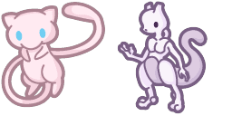 Cursor preview: Cute Mew and Mewtwo - 52 - cute-cursor.com