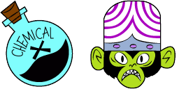Cursor preview: Mojo Jojo and Chemical X - 54 - cute-cursor.com