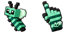 Cursor preview: Mint Voxel Bee - 51 - cute-cursor.com