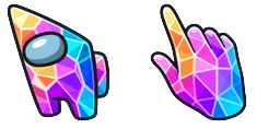 Cursor preview: Among Us Rainbow Stone Character - 49 - cute-cursor.com