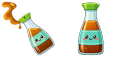 Cursor preview: Green Cap Soy Sauce Cursor - 51 - cute-cursor.com