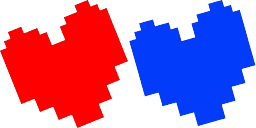 Cursor preview: Red and Blue Soul - 49 - cute-cursor.com