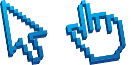 Cursor preview: Transparent Blue Pixel - 59 - cute-cursor.com