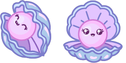 Cursor preview: Cute Pearl Shell - 54 - cute-cursor.com