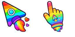 Cursor preview: Cute Rainbow Rocket - 53 - cute-cursor.com