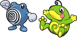 Cursor preview: Poliwhirl and Politoed - 53 - cute-cursor.com