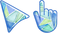 Cursor preview: Tri Color Charm - 56 - cute-cursor.com