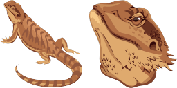 Cursor preview: Bearded Dragon - 1 - cute-cursor.com