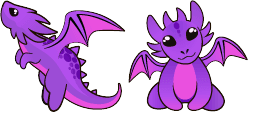 Cursor preview: Purple Baby Dragon - 57 - cute-cursor.com