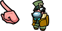 Cursor preview: Mad Hatter Crewmate - 55 - cute-cursor.com
