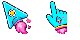 Cursor preview: Cute Cyan Rocket - 57 - cute-cursor.com