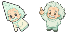 Cursor preview: Cute Einstein Mint - 53 - cute-cursor.com