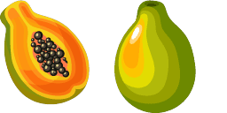 Cursor preview: Tropical Papaya Cursor Pack - 60 - cute-cursor.com