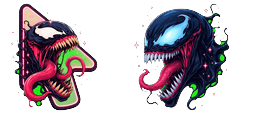 Cursor preview: Neon Symbiote Clash Cursor - 58 - cute-cursor.com