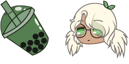 Cursor preview: Matcha Bubble Tea - 54 - cute-cursor.com