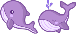 Cursor preview: Adorable Purple Whale - 58 - cute-cursor.com