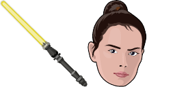 Cursor preview: Rey Yellow Lightsaber - 59 - cute-cursor.com