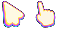 Cursor preview: Neon Rainbow Puff - 57 - cute-cursor.com