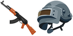 Cursor preview: PUBG Helmet and AKM - 59 - cute-cursor.com