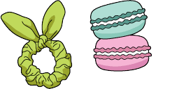 Cursor preview: Macaron Bunny Scrunchie - 27 - cute-cursor.com