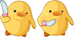 Cursor preview: Cute Yellow Duck - 60 - cute-cursor.com