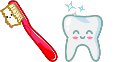 Cursor preview: Toothbrush and Tooth - 60 - cute-cursor.com