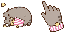 Cursor preview: Cute Pusheen Popcorn - 57 - cute-cursor.com