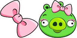 Cursor preview: Angry Birds Female Pig and Cute Bow Cursor Pack - 62 - cute-cursor.com