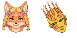 Cursor preview: Coral Braids Fox Cursor - 63 - cute-cursor.com