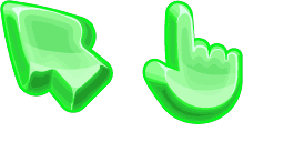 Cursor preview: Green Jelly 3D - 59 - cute-cursor.com