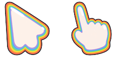 Cursor preview: Rainbow Puff - 60 - cute-cursor.com