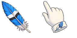 Cursor preview: Cute Blue Jay Feather - 65 - cute-cursor.com