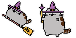 Cursor preview: Witch Pusheen - 58 - cute-cursor.com
