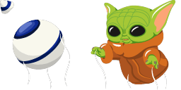 Cursor preview: Grogu Parade - 62 - cute-cursor.com