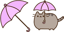 Cursor preview: Rainy Day Pusheen - 59 - cute-cursor.com