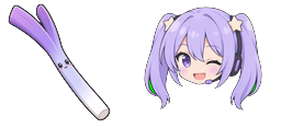 Cursor preview: Lavender Leek Twin Tail - 63 - cute-cursor.com