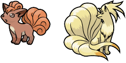 Cursor preview: Vulpix and Ninetales - 62 - cute-cursor.com