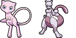 Cursor preview: Mew and Mewtwo - 67 - cute-cursor.com