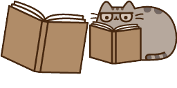 Cursor preview: Bookworm Pusheen - 1 - cute-cursor.com