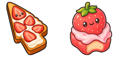 Cursor preview: Strawberry Cream Toast - 65 - cute-cursor.com