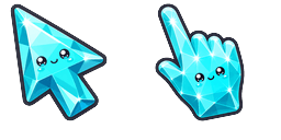Cursor preview: Aquamarine Crystal Arrow - 66 - cute-cursor.com